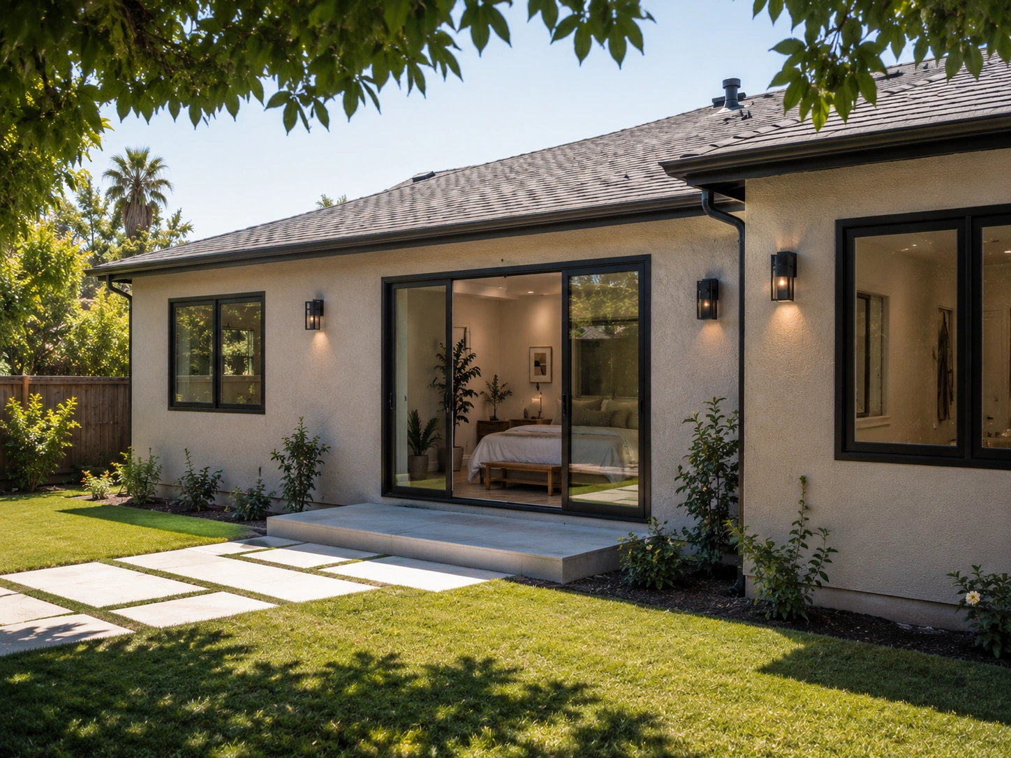 Master suite addition blended into the existing home