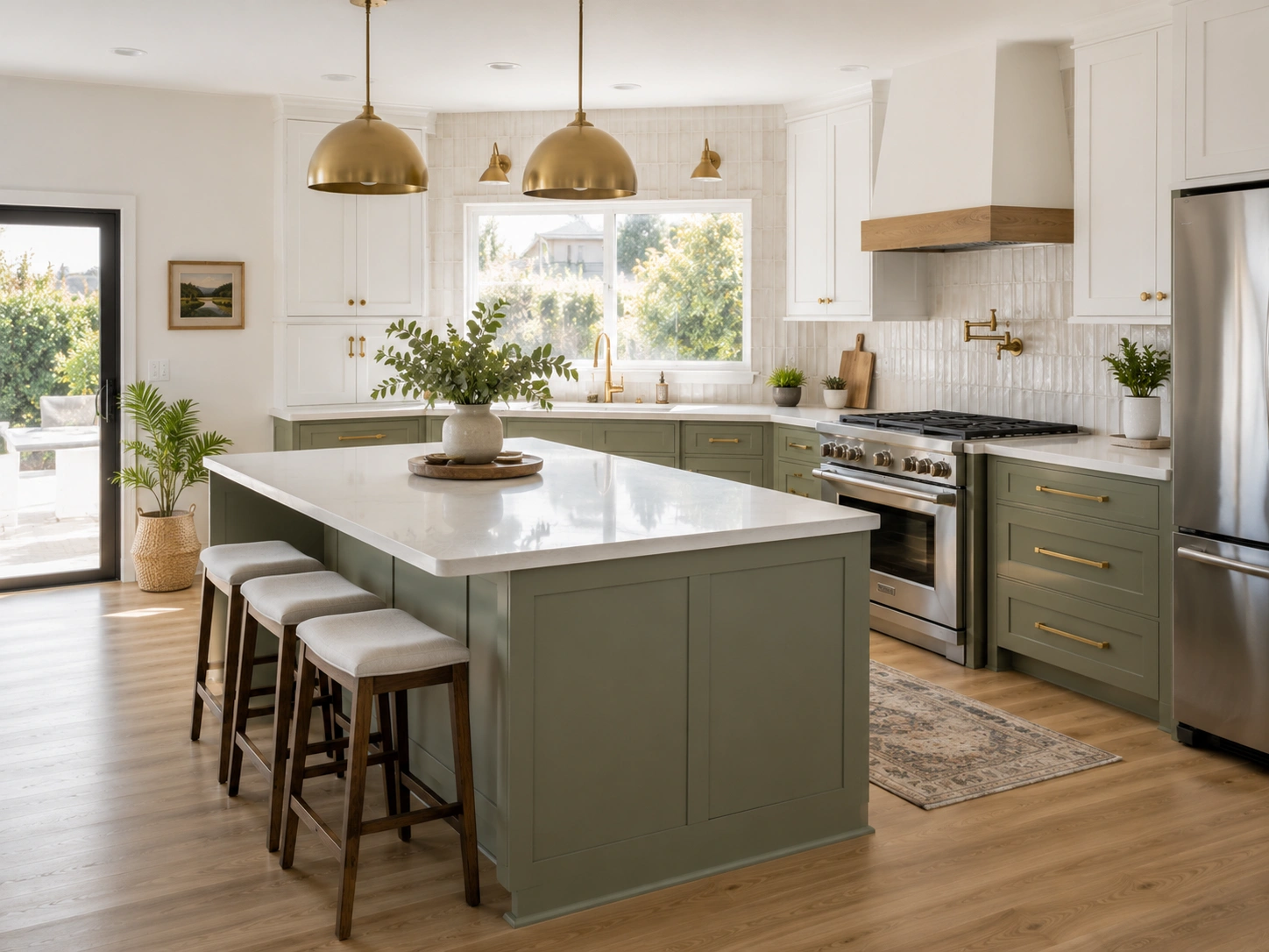 Kitchen remodel project with new island and quartz counters