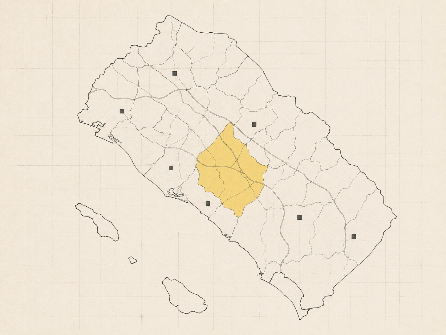 BECEL Construction service area map covering Irvine and Orange County